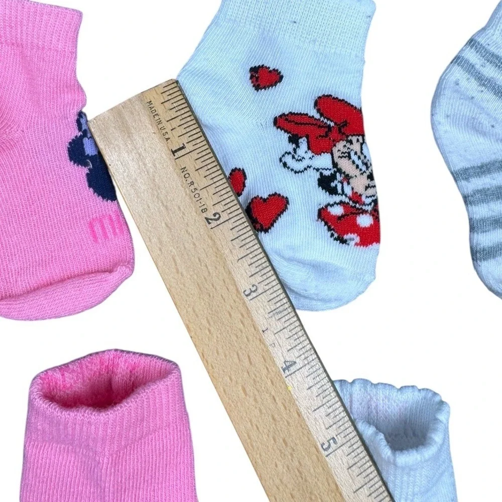 Disney Minnie Mouse Baby Socks 9 Pair Bundle Toddler Girl Cotton Rich Cute‎ 590